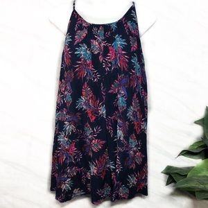 Roxy Blue Pink Halter Sundress Midi